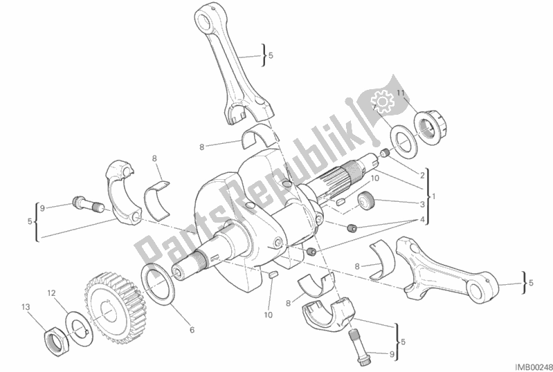 All parts for the Connecting Rods of the Ducati Scrambler Desert Sled Thailand 803 2019